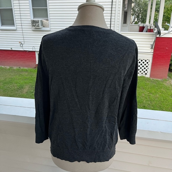 Cable & Gauge Rayon Knit Cardigan M Dark Gray Preppy Classic Business Wear VGUC - Picture 3 of 4